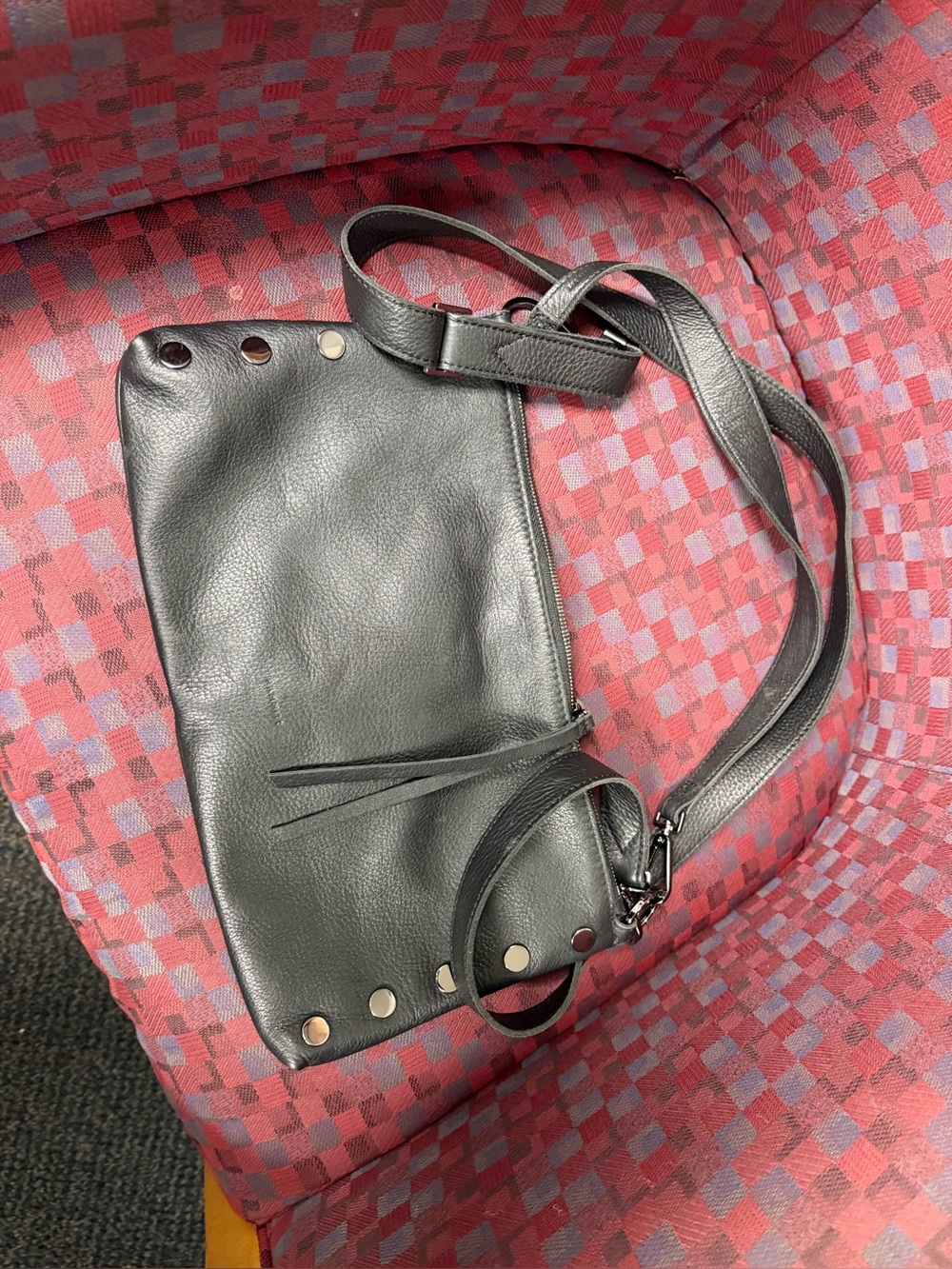 Authentic Hammitt Small Kyle Bag. Black Leather Crossbody Bag w/silver hardware